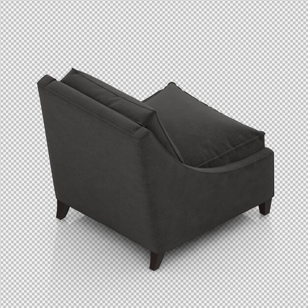 Render 3d de sillón isométrico