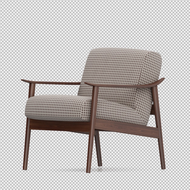 Render 3d de sillón isométrico