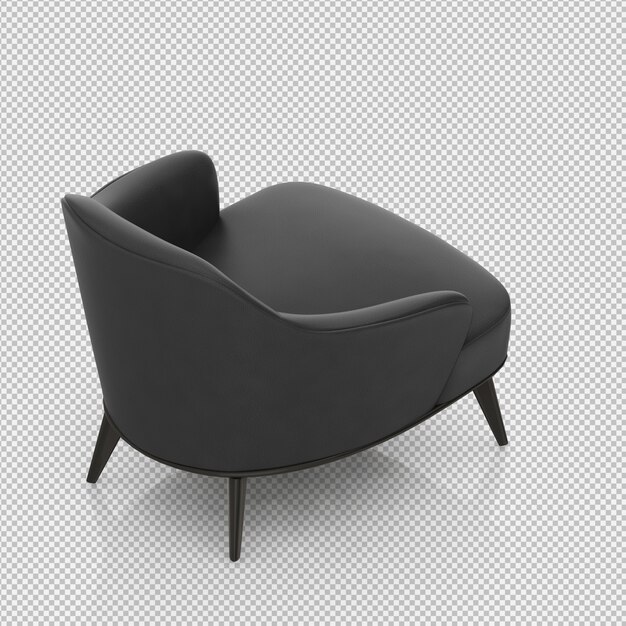 Render 3D de sillón isométrico