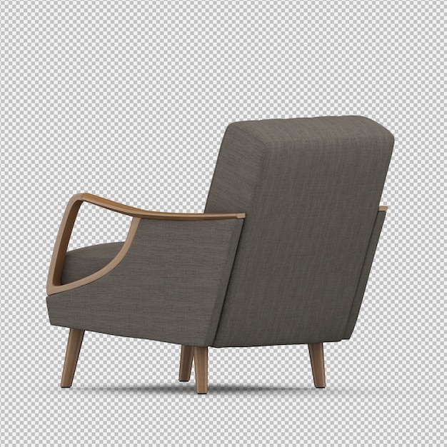 Render 3D de sillón isométrico