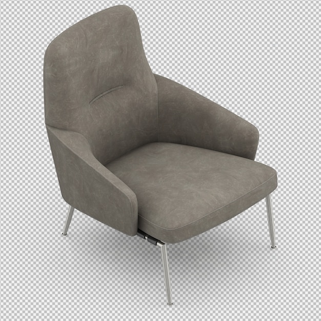 Render 3D de sillón isométrico