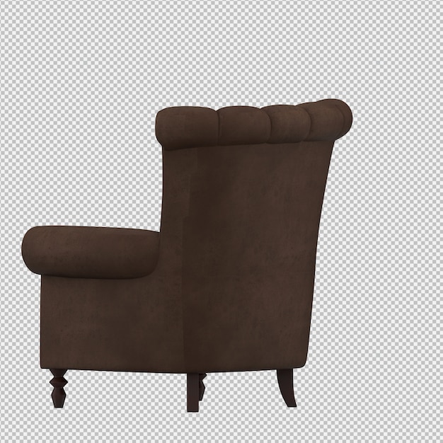 PSD render 3d de sillón isométrico