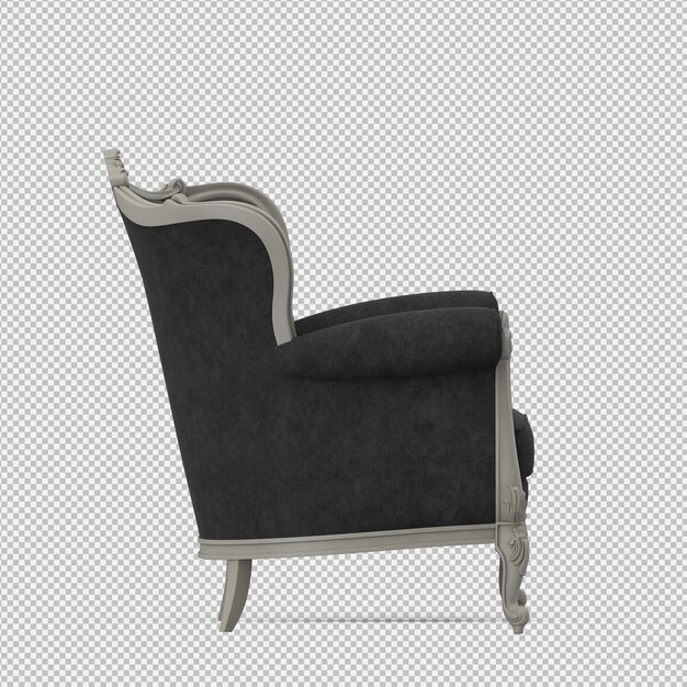 Render 3D de sillón isométrico