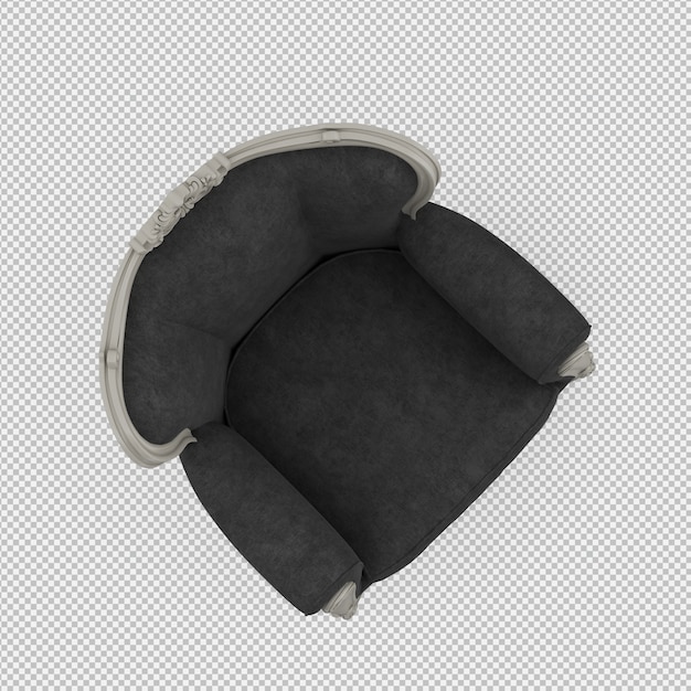 Render 3D de sillón isométrico