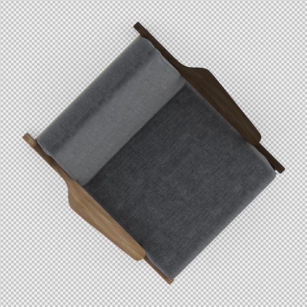 PSD render 3d de sillón isométrico