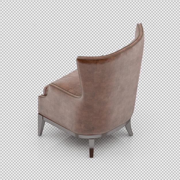 Render 3d de sillón isométrico