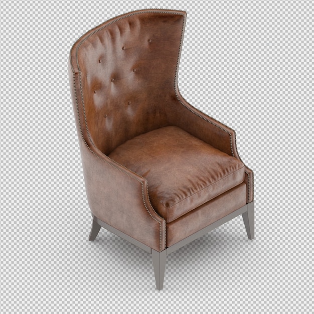 Render 3D de sillón isométrico