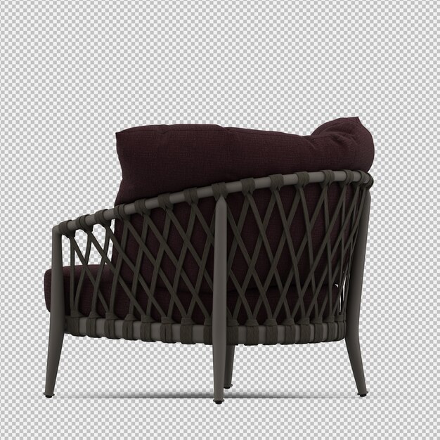 Render 3D de sillón isométrico