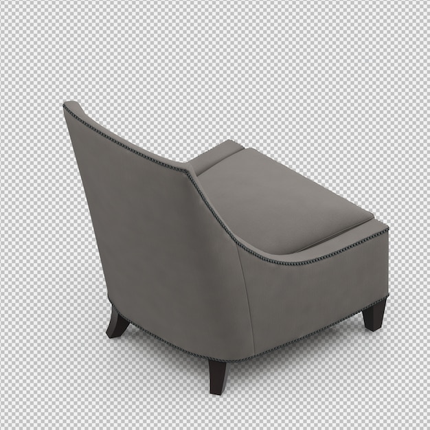 Render 3D de sillón isométrico