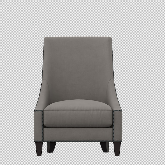 Render 3d de sillón isométrico