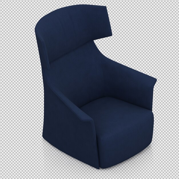 Render 3d de sillón isométrico