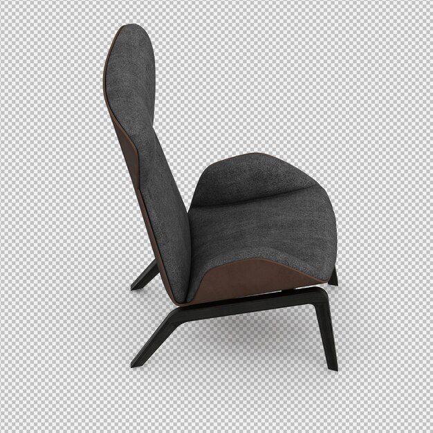 Render 3d de sillón isométrico