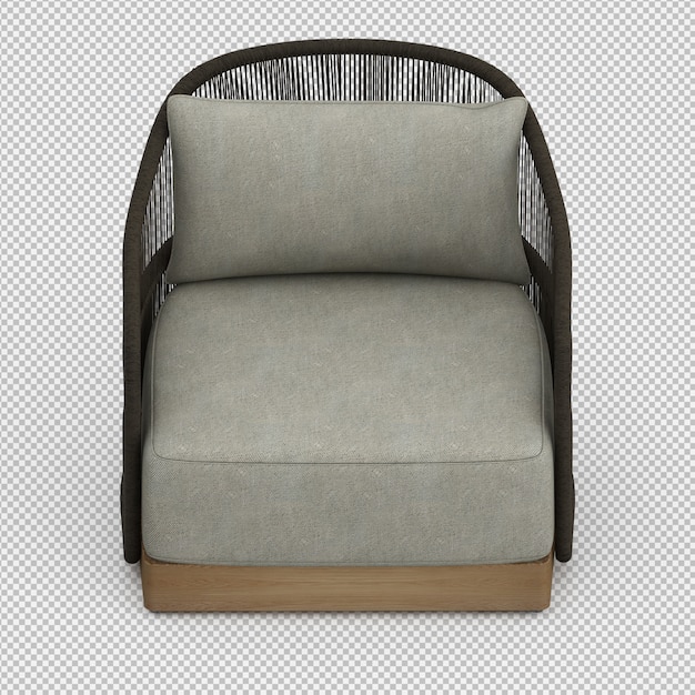 Render 3d de sillón isométrico