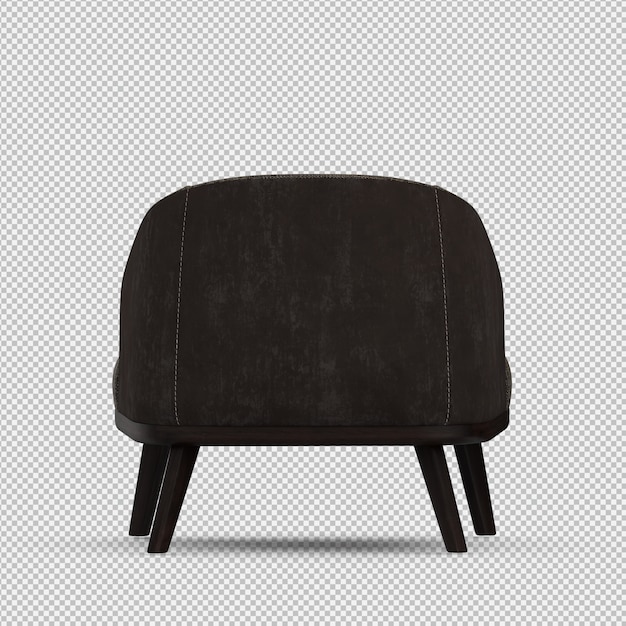 PSD render 3d de sillón isométrico