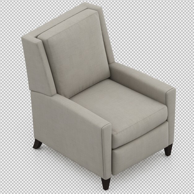 Render 3D de sillón isométrico