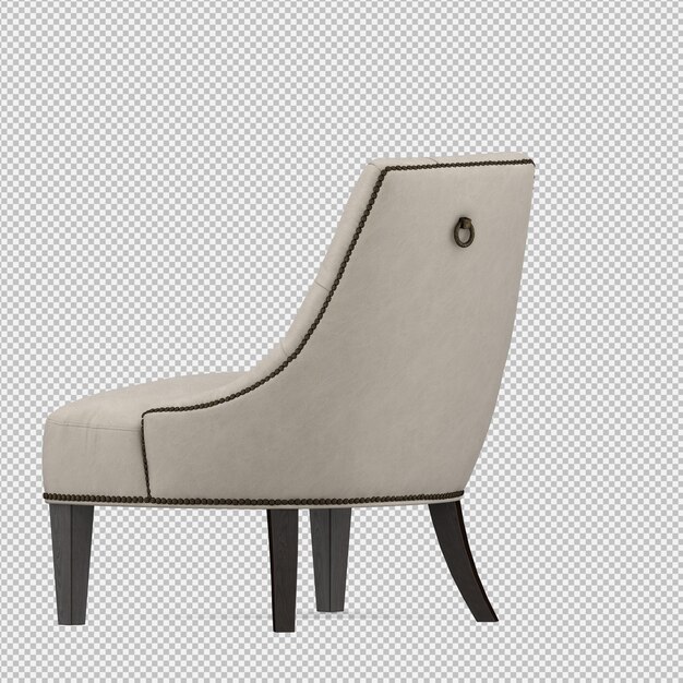 Render 3D de sillón isométrico