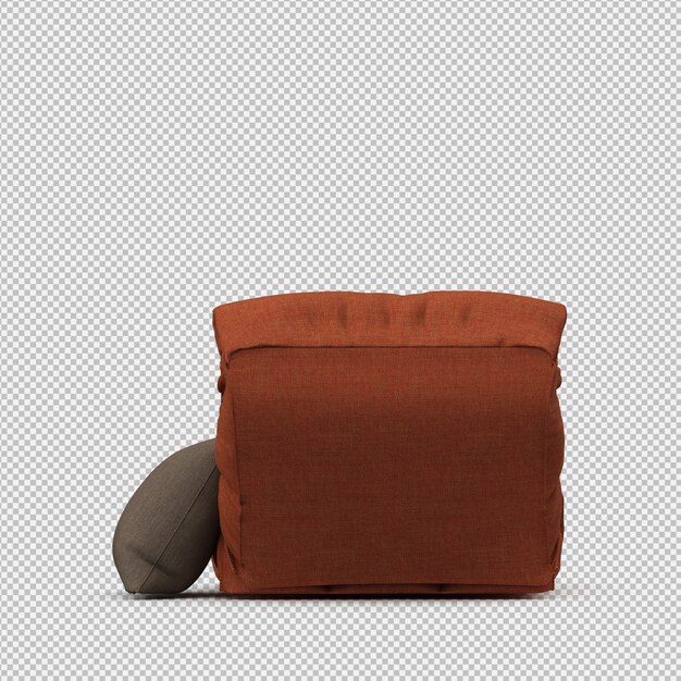 Render 3d de sillón isométrico