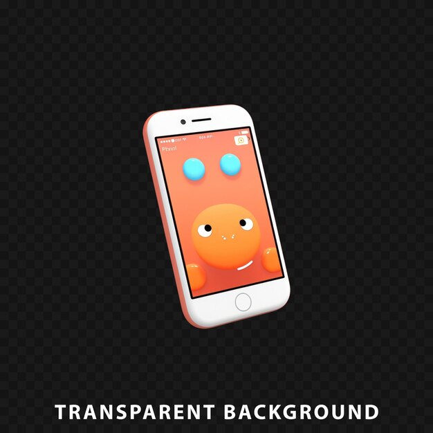 PSD render 3d smartphone isolé sur un fond transparent