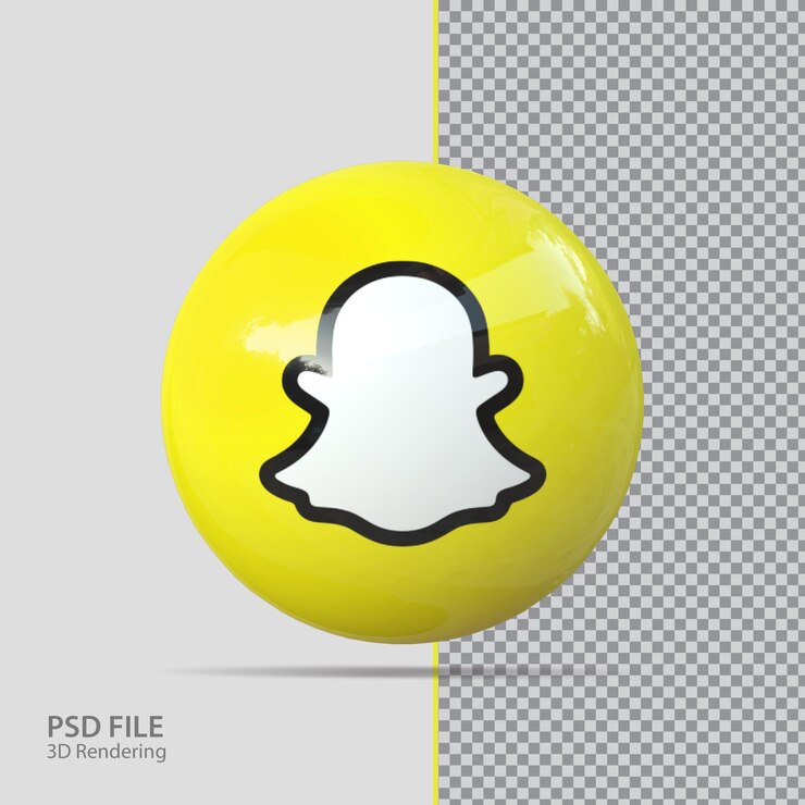 PSD render 3d de snapchat de redes sociales