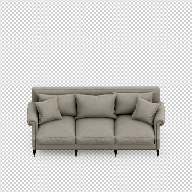 Render 3D sofa isometrik