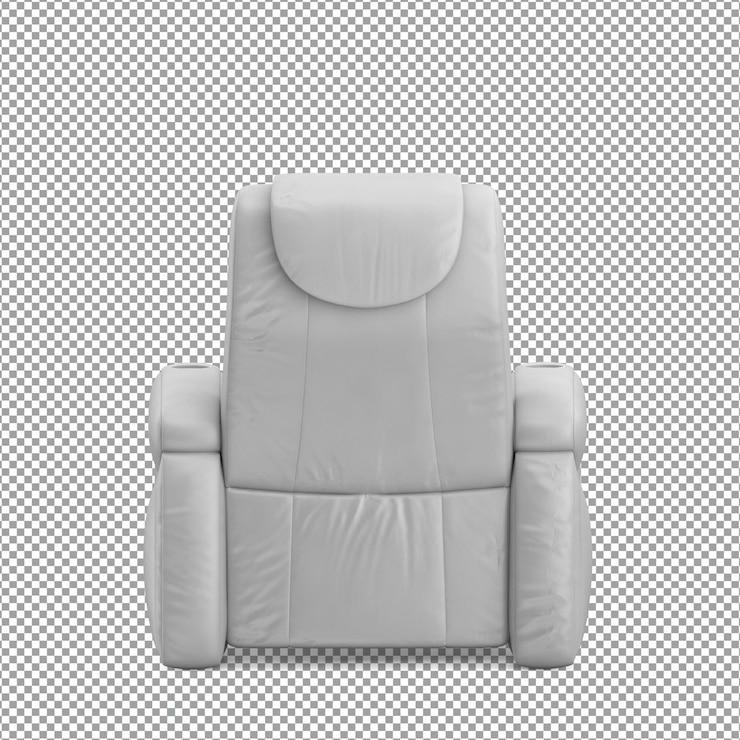 PSD render 3d sofa minimalis yang diisolasi