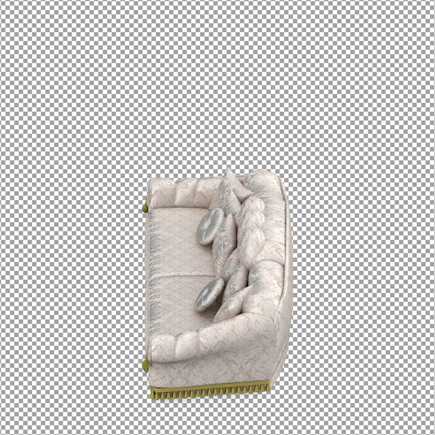 Render 3D sofa minimalis yang diisolasi