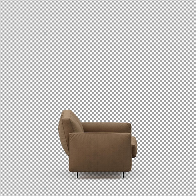 Render 3D sofa minimalis yang diisolasi