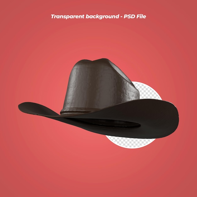 Render 3d de sombrero de vaquero occidental