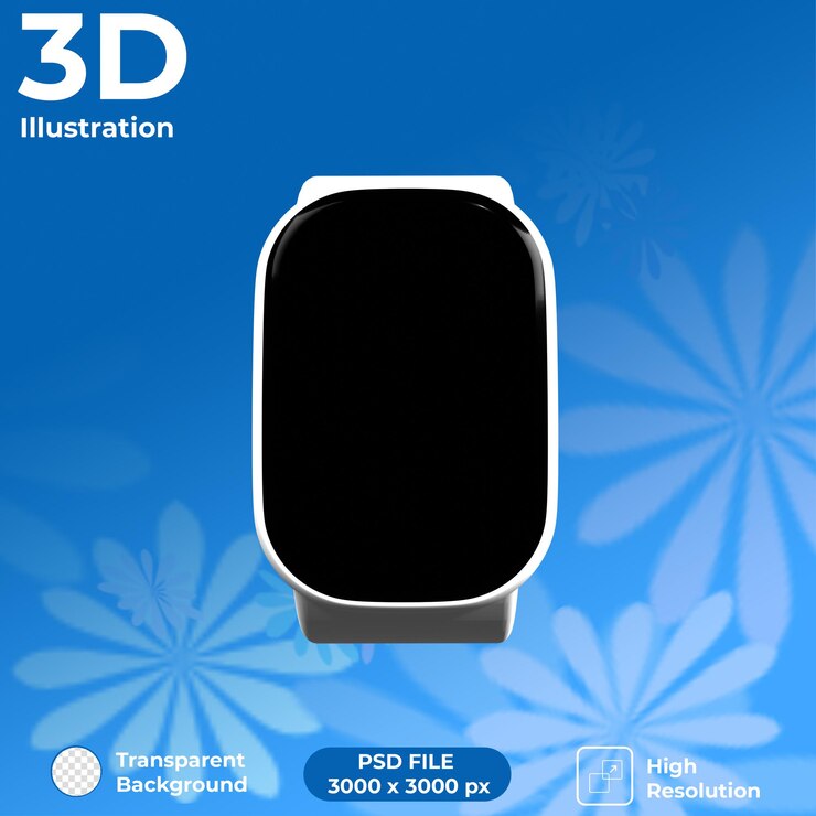 Render 3D Tampilan Depan Jam Tangan
