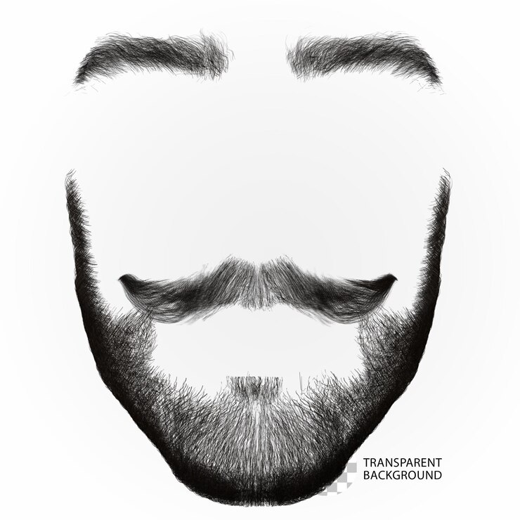 PSD render 3d terisolasi psd janggut kumis
