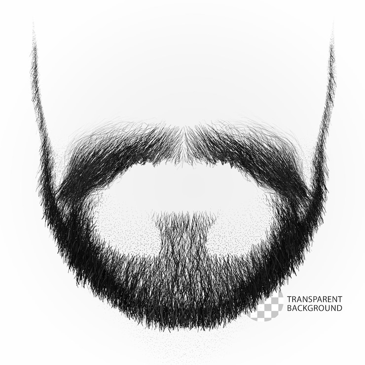 PSD render 3d terisolasi psd janggut kumis