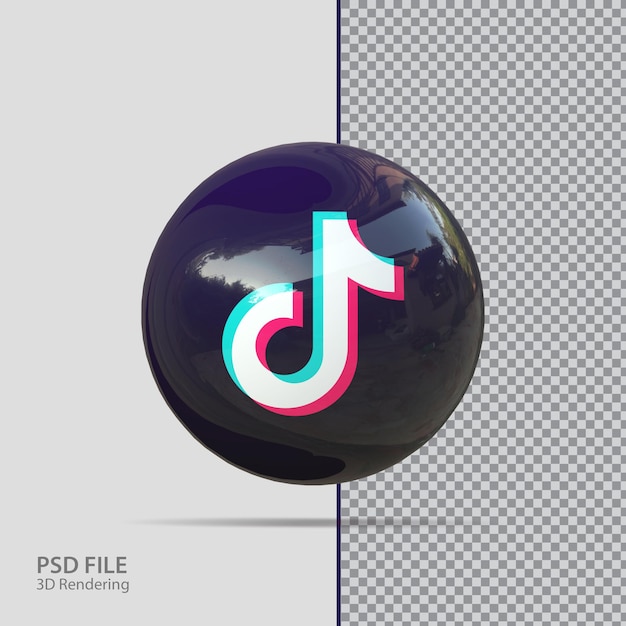 Render 3d de tiktok de redes sociales