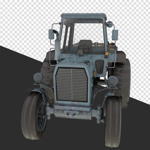 PSD render 3d del tractor azul