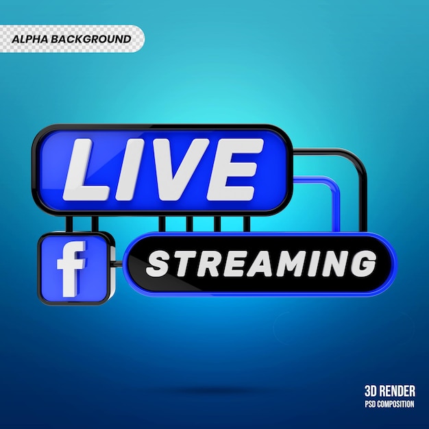 Render 3d de transmisión en vivo de facebook