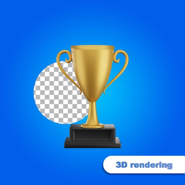 Render 3d de trofeo de oro.