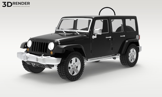 Render 3d vehículo todoterreno o jeep fondo transparente