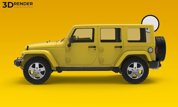 Render 3d vehículo todoterreno o jeep fondo transparente