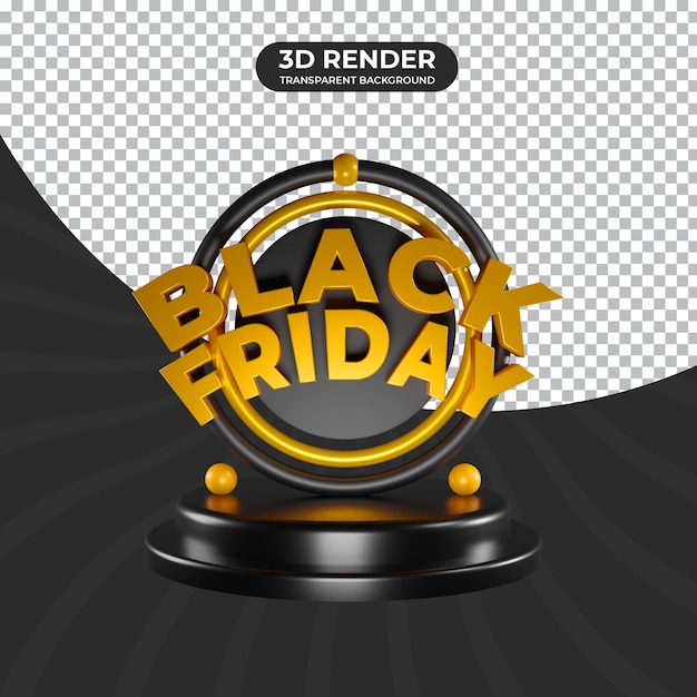 PSD render 3d de viernes negro con podio