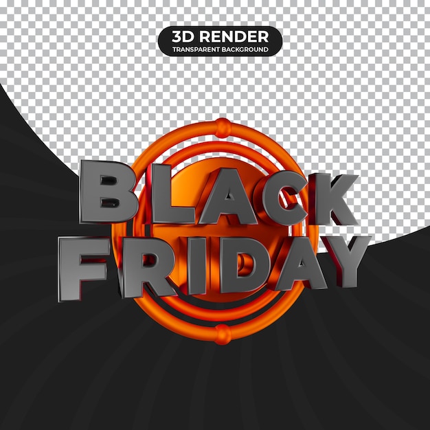 PSD render 3d de viernes negro