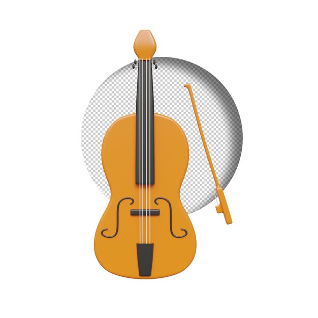 PSD render 3d de violín