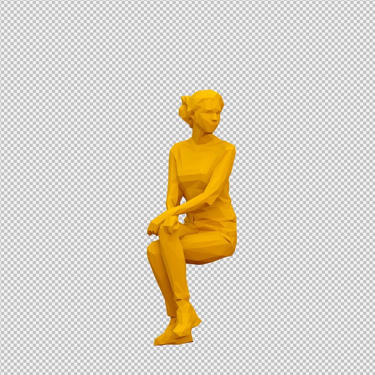 PSD render 3d wanita isometrik