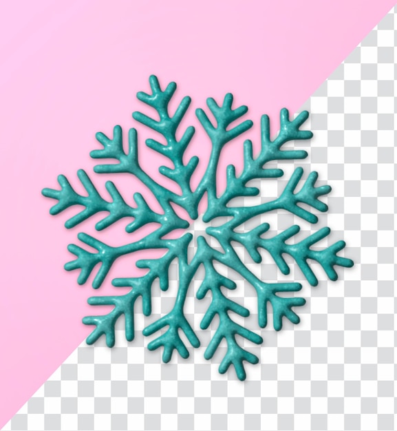 Render de copo de nieve con textura de jade