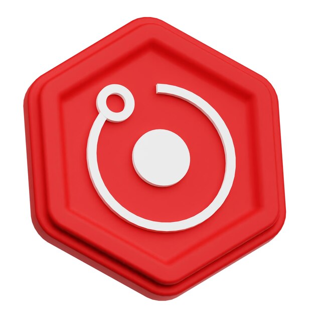 Render-Crypto-Token 3D-Symbol auf weißem Hintergrund isoliert