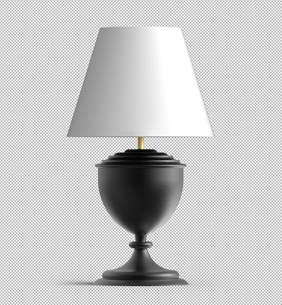 PSD render de lâmpada de mesa isolada