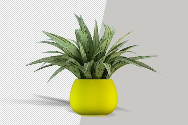 Render de planta isolada em vaso isolado