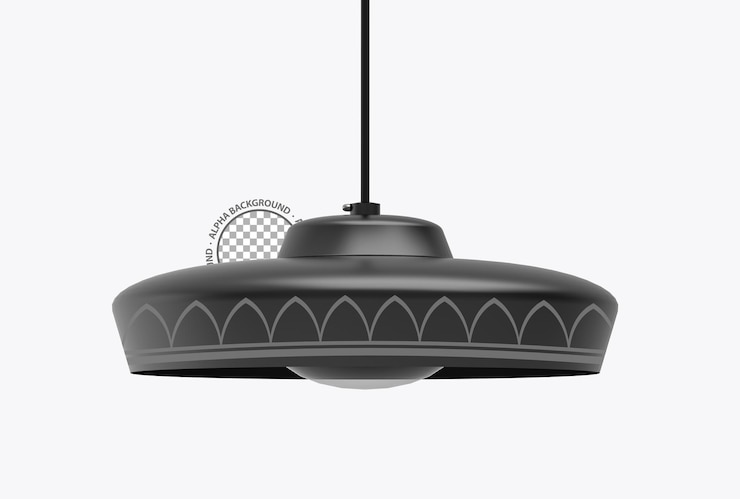 PSD render del creatore di scene di lampade a sospensione 3d isolate