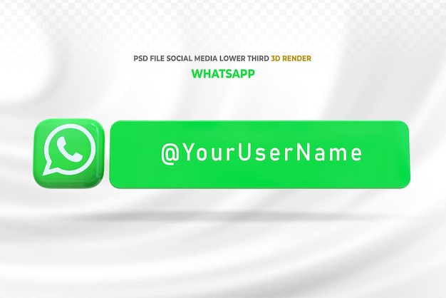 PSD render de estilo 3d de banner de tercio inferior de whatsapp