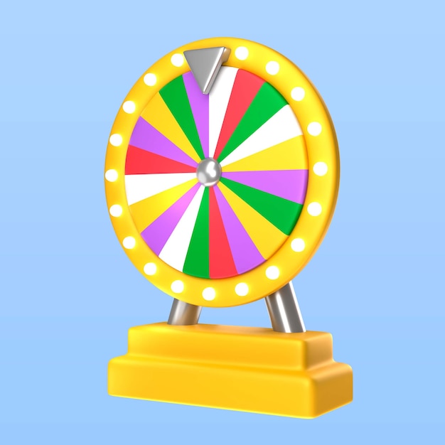 PSD render de icono de rueda de ruleta de casino