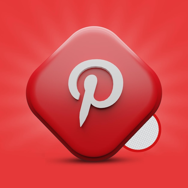 Render de iconos 3D de Pinterest