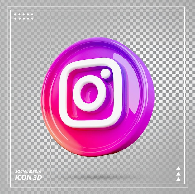 PSD render de lujo 3d de icono de instagram